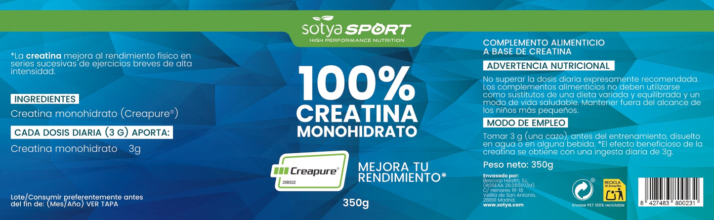 100% CREATINA MONOHIDRATO 350g