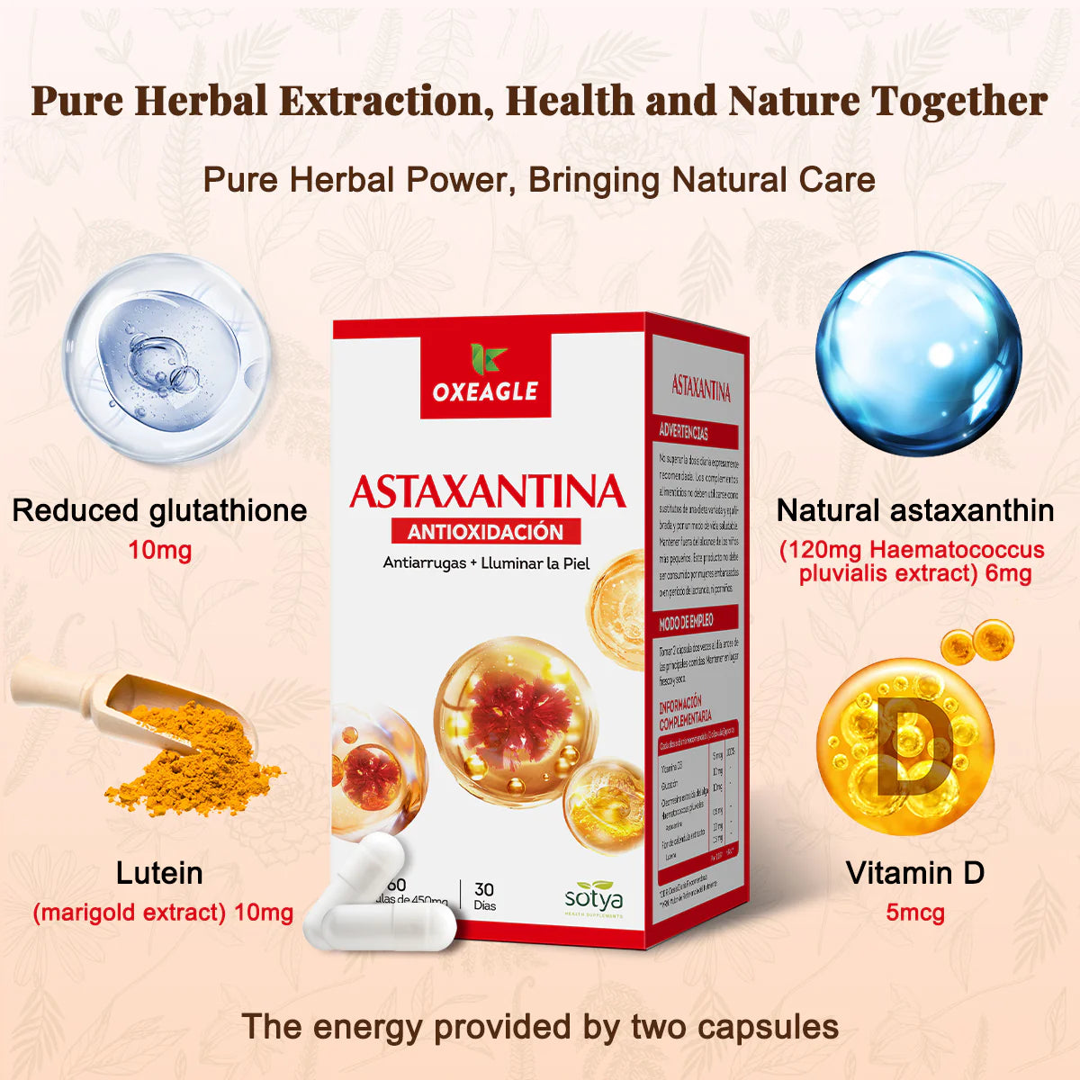Astaxantina 60 cápsulas de 450mg