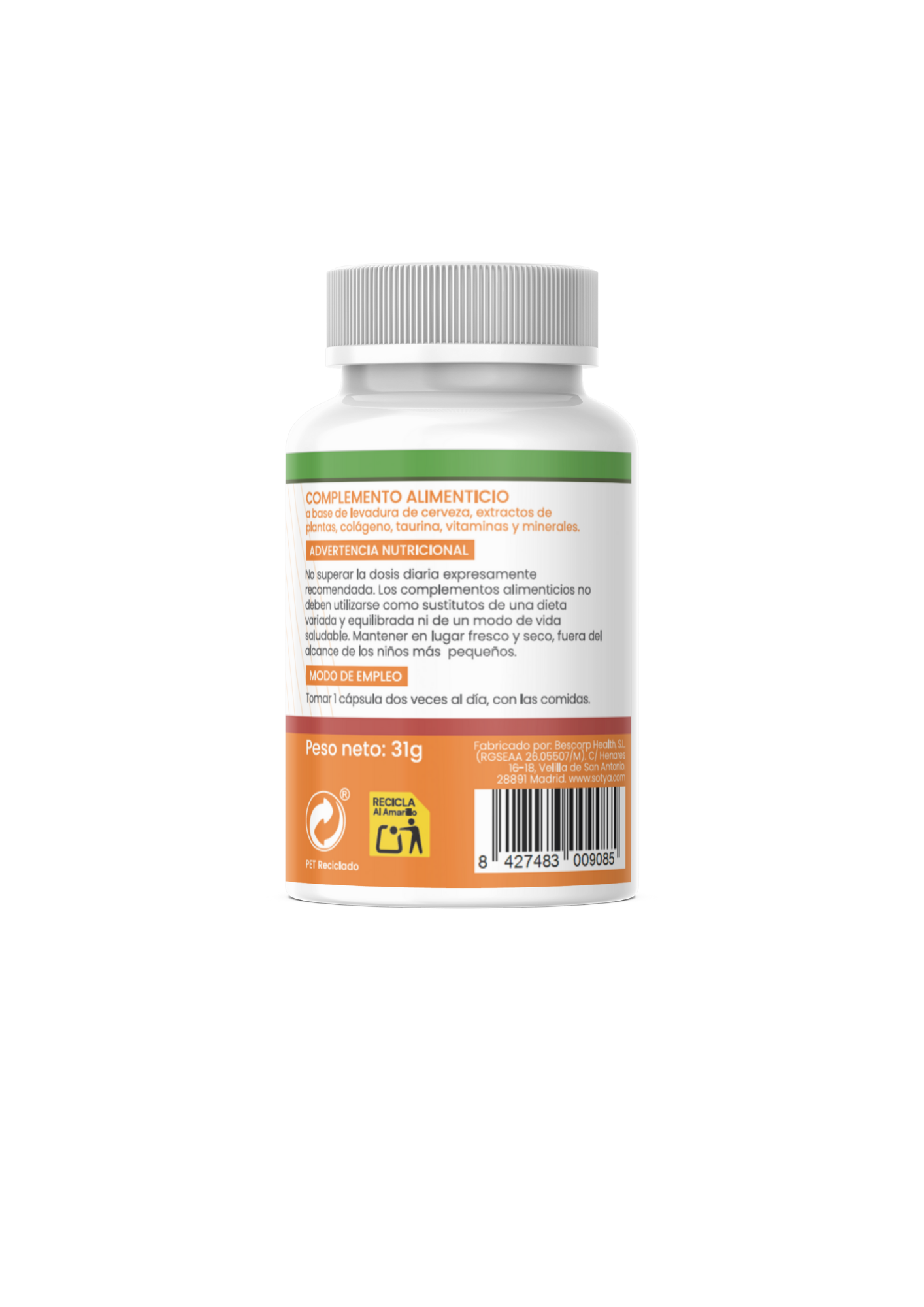 Piel, Pelo, Uñas 60 cápsulas de 522mg