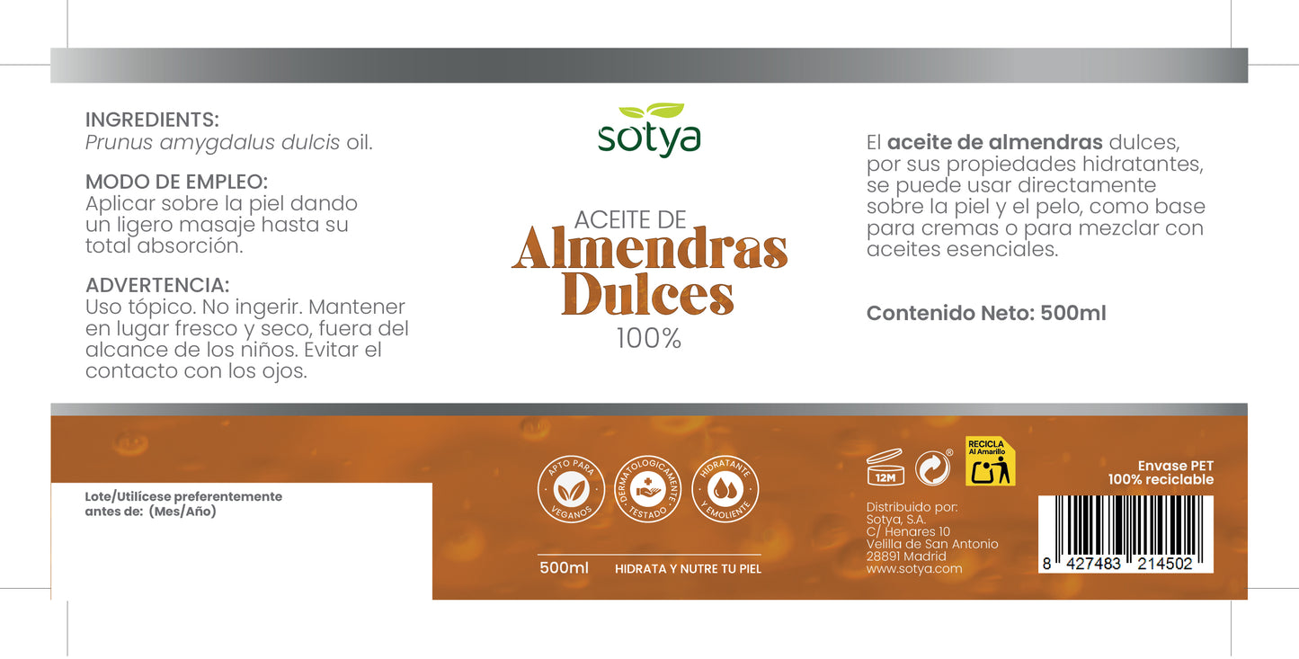 Aceite de Almendras Dulces 500 ml