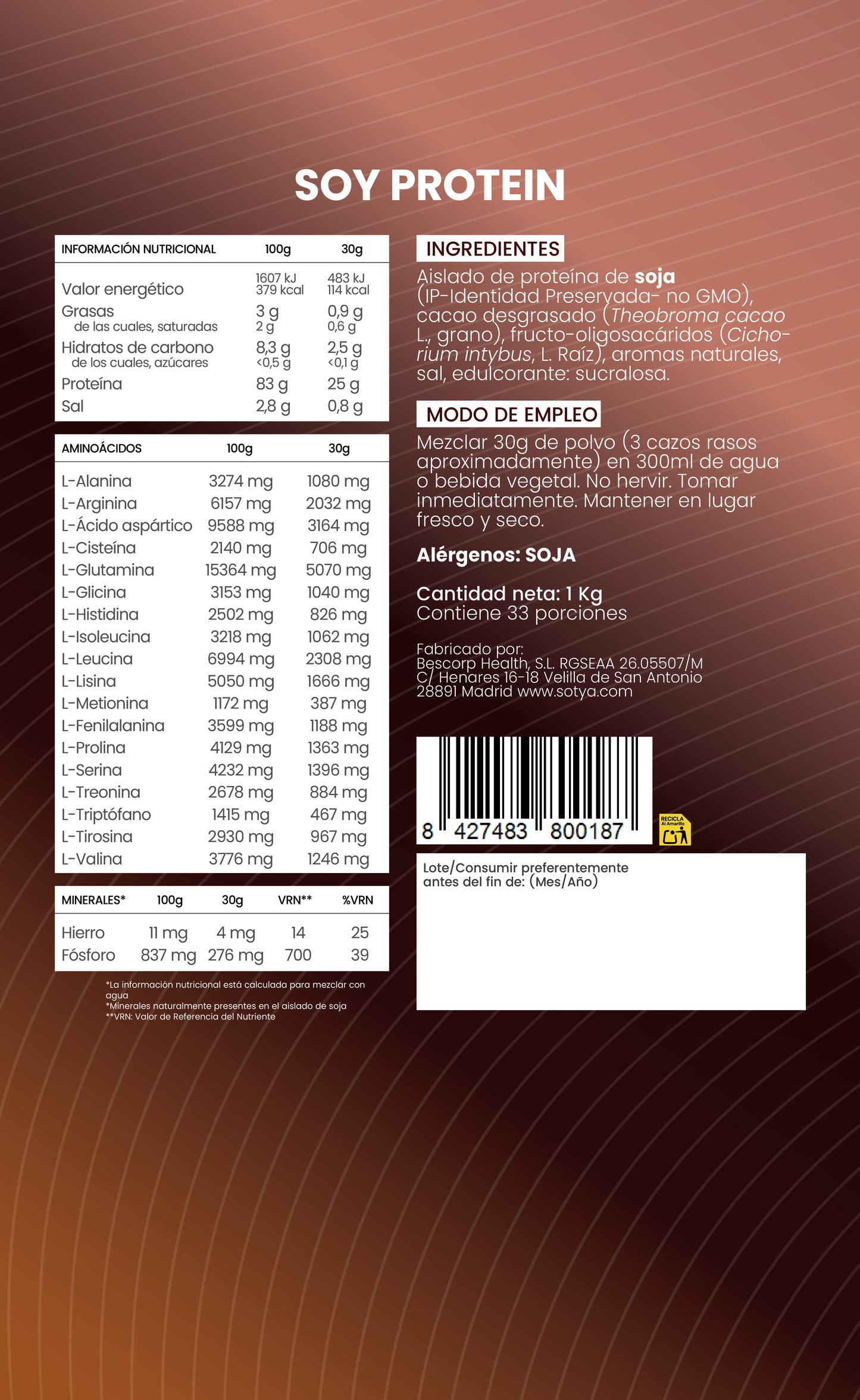 Soy Protein Chocolate, 1Kg