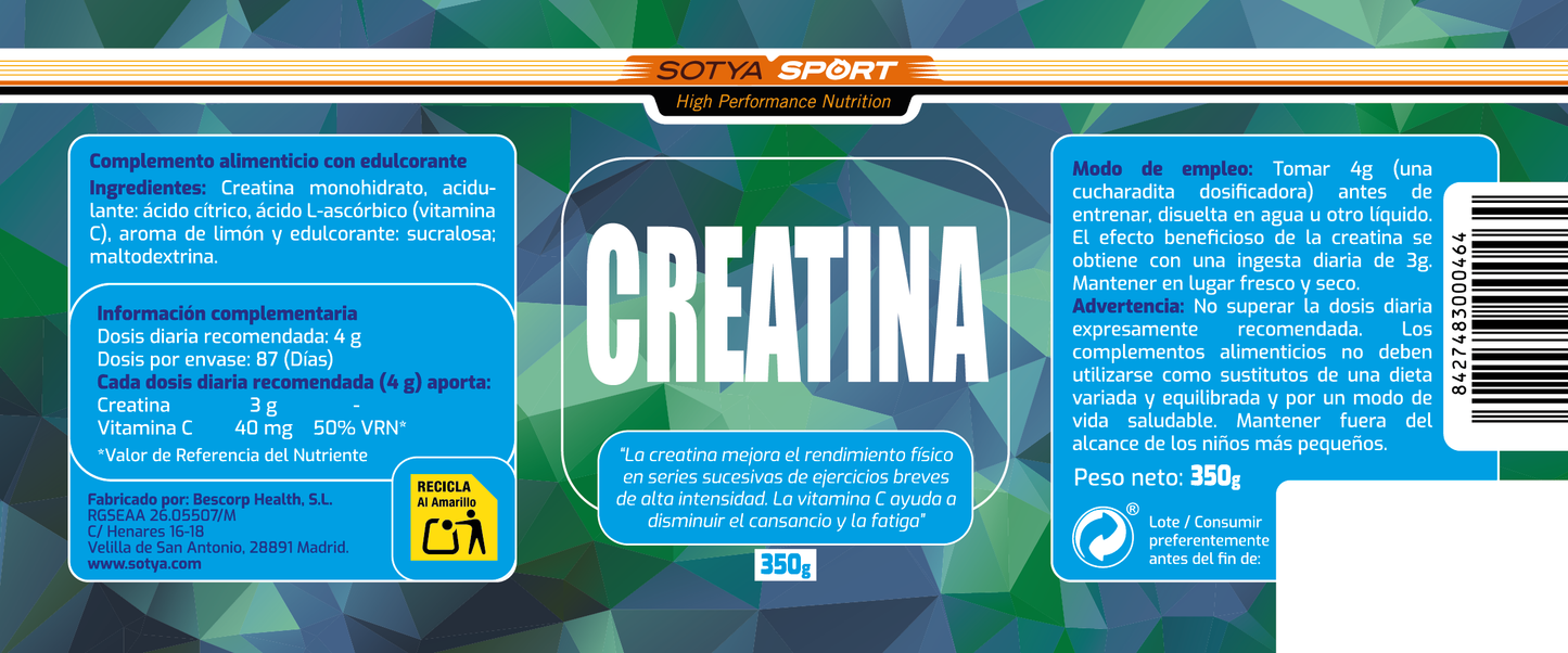 Creatina Sabor a Limón 350g