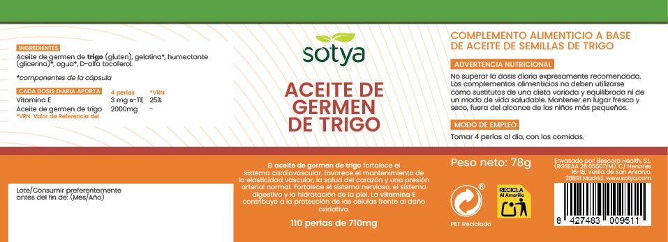 Aceite de germen de trigo 710mg 110 perlas