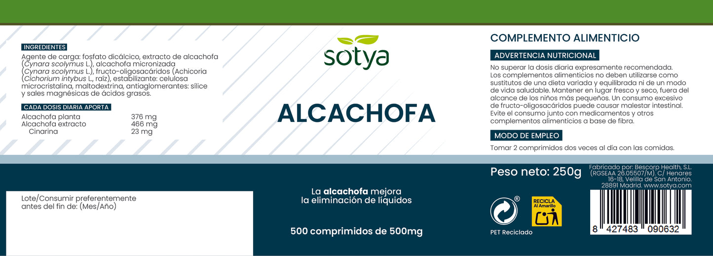 Alcachofa 500 comprimidos de 500mg