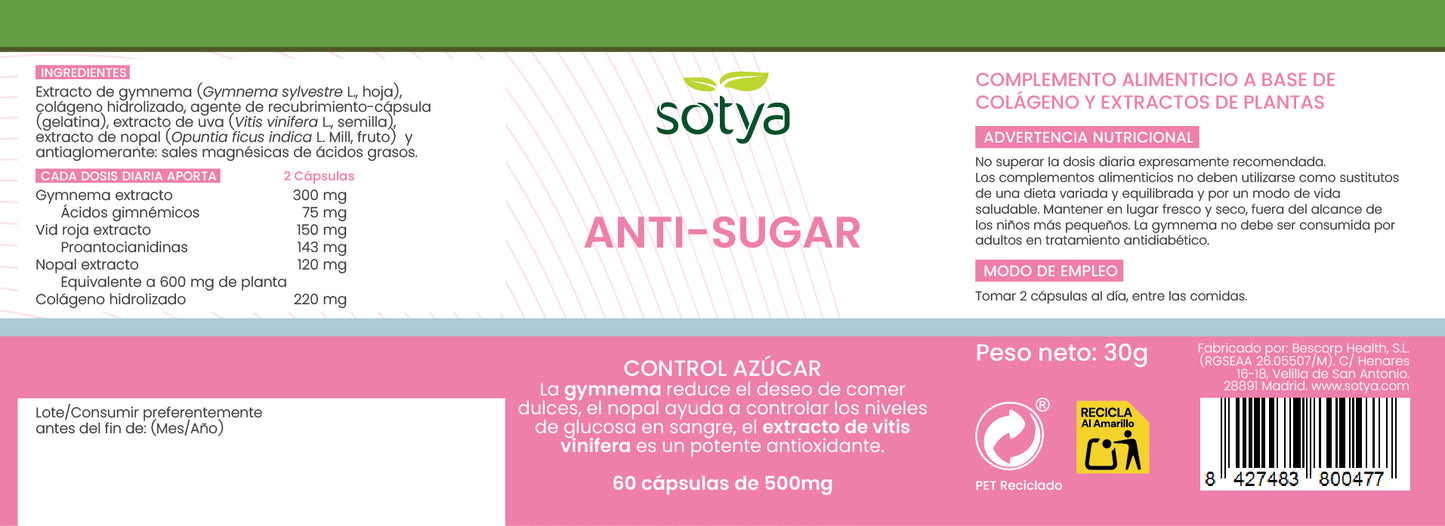 Anti-Sugar 60 cápsulas de 500mg