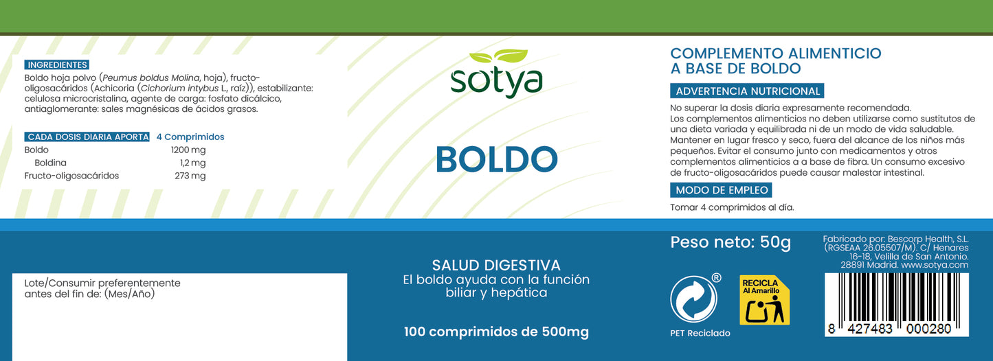 Boldo 100 500mg Tablets