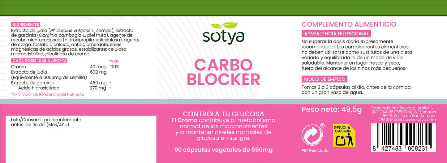 Carbo Blocker 90 cápsulas vegetales de 550mg