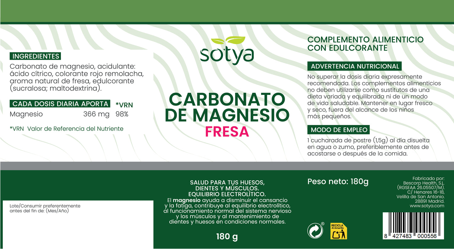 Carbonato de Magnesio Fresa, 180g