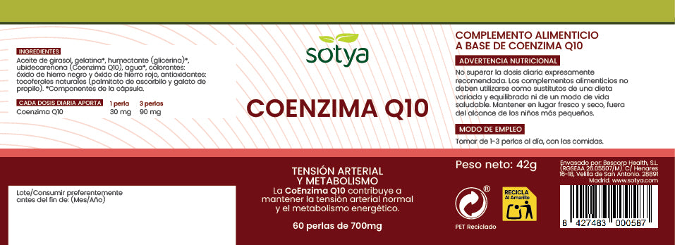 Coenzima Q10 60 perlas de 700mg