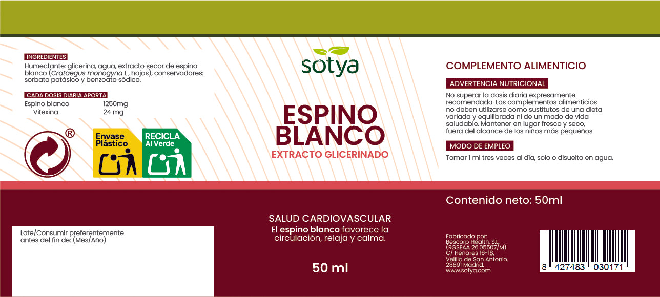 Espino blanco extracto glicerinado, 50ml