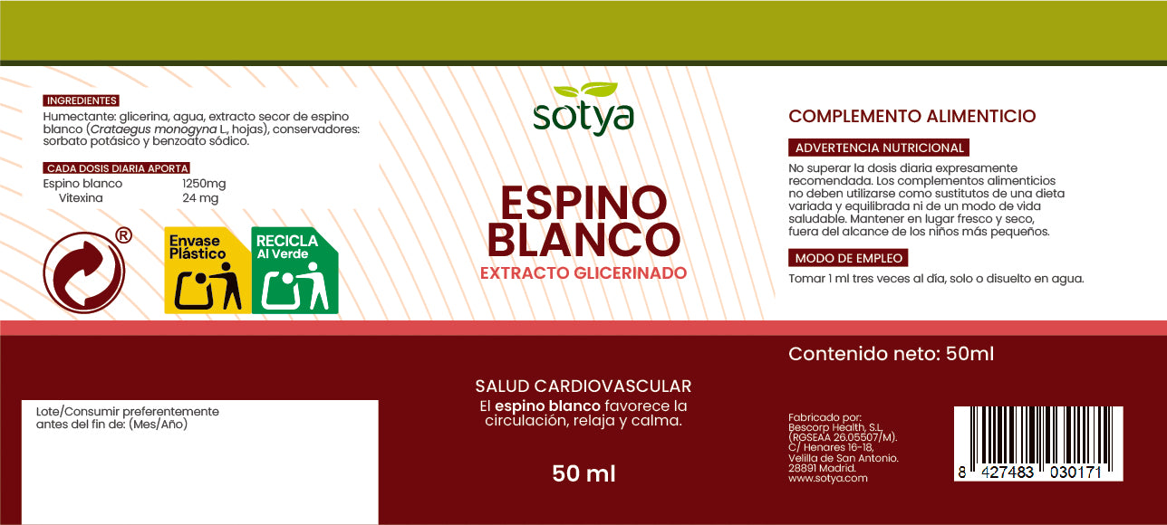 Espino blanco extracto glicerinado, 50ml