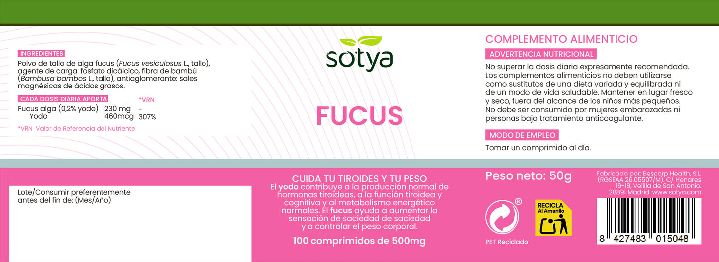 Fucus 100 comprimido de 500mg