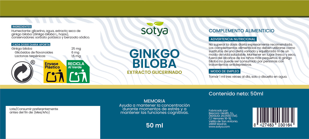 Ginkgo biloba extracto glicerinado, 50ml