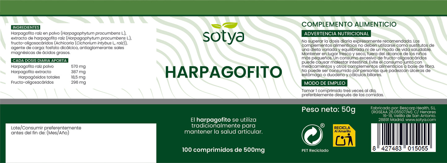 harpagofito 100 comprimidos de 500mg