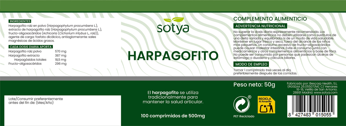 Harpagofito 100 comprimidos de 500mg