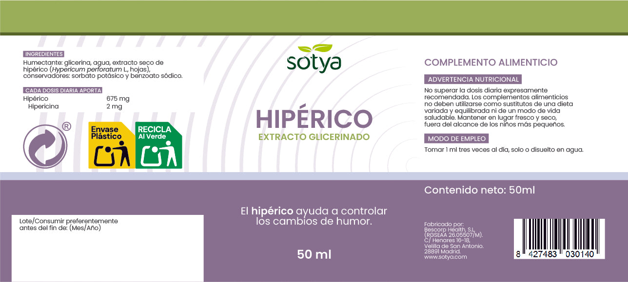 Hipérico extracto glicerinado, 50ml