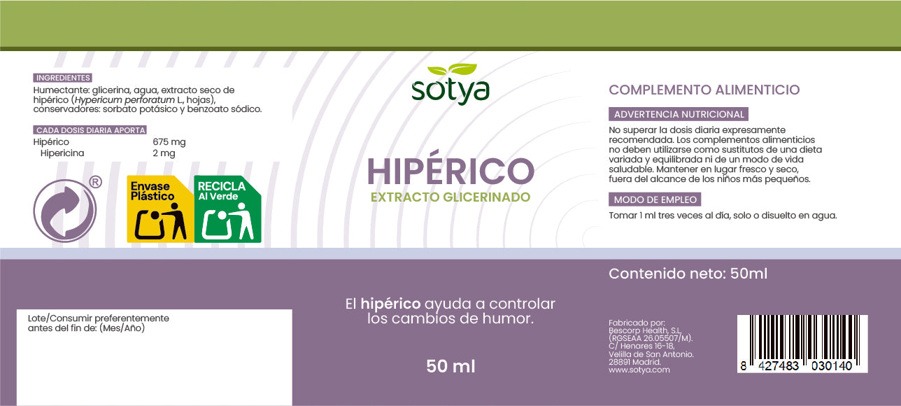 Hipérico extracto glicerinado, 50ml