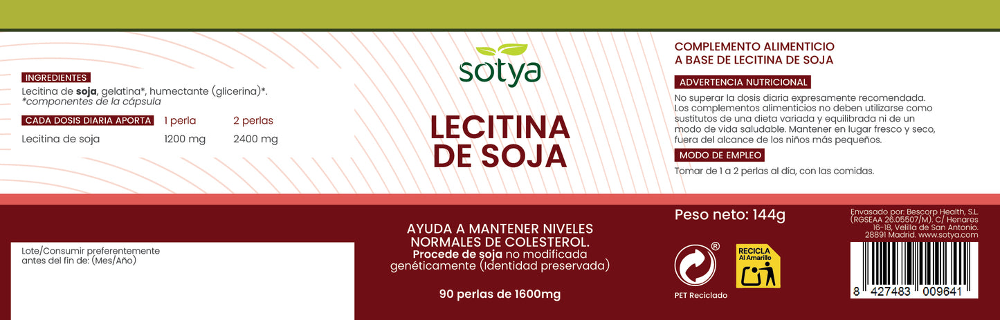 Lecitina de Soja 90 perlas de 1600mg