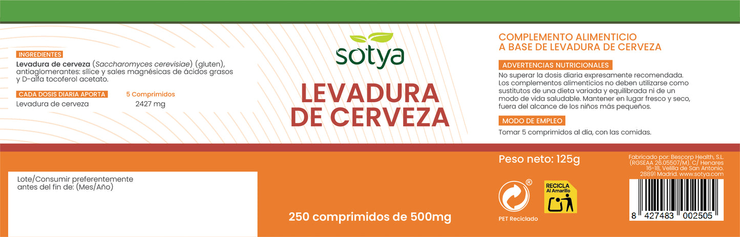 Brewer's Yeast 250 Tablets of 500mg