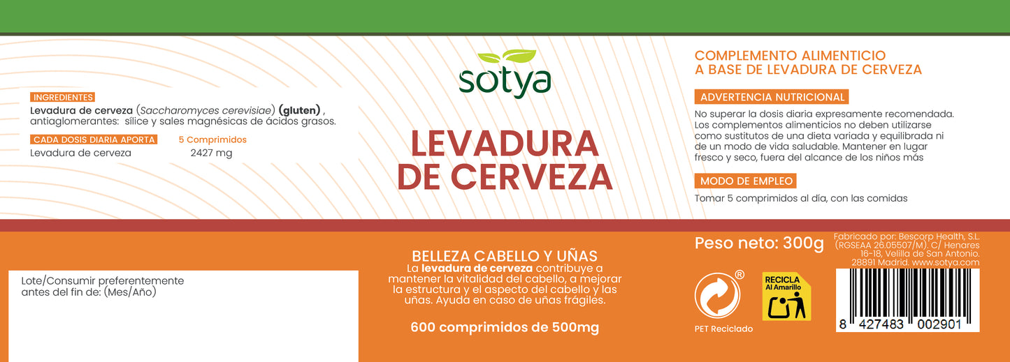 Brewer's Yeast 600 Tablets of 500mg