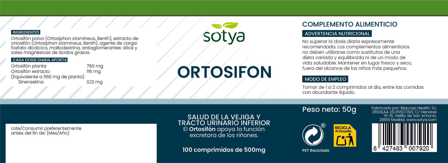 Ortosifón 100 500mg Tablets