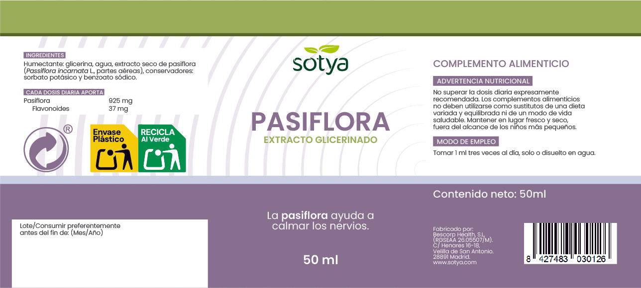 Pasiflora extracto glicerinado, 50ml