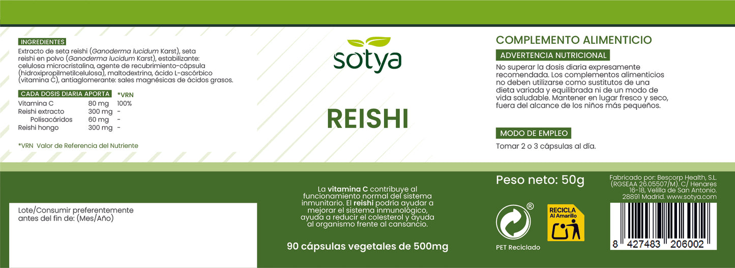 Reishi 90 Capsules of 500mg