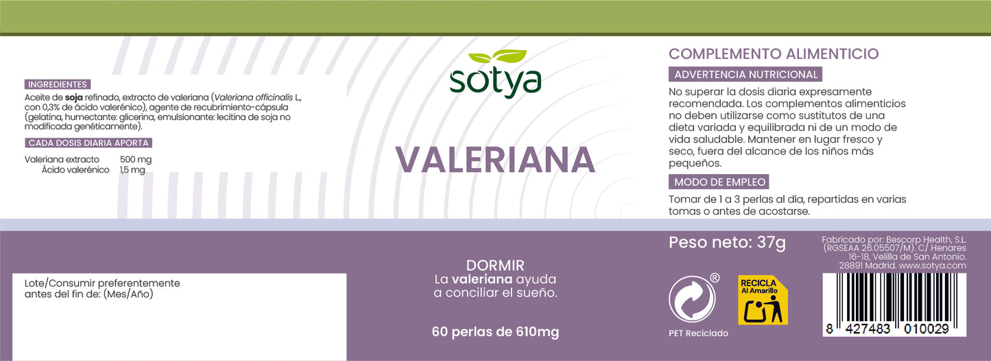 Valerian 60 Pearls of 610mg