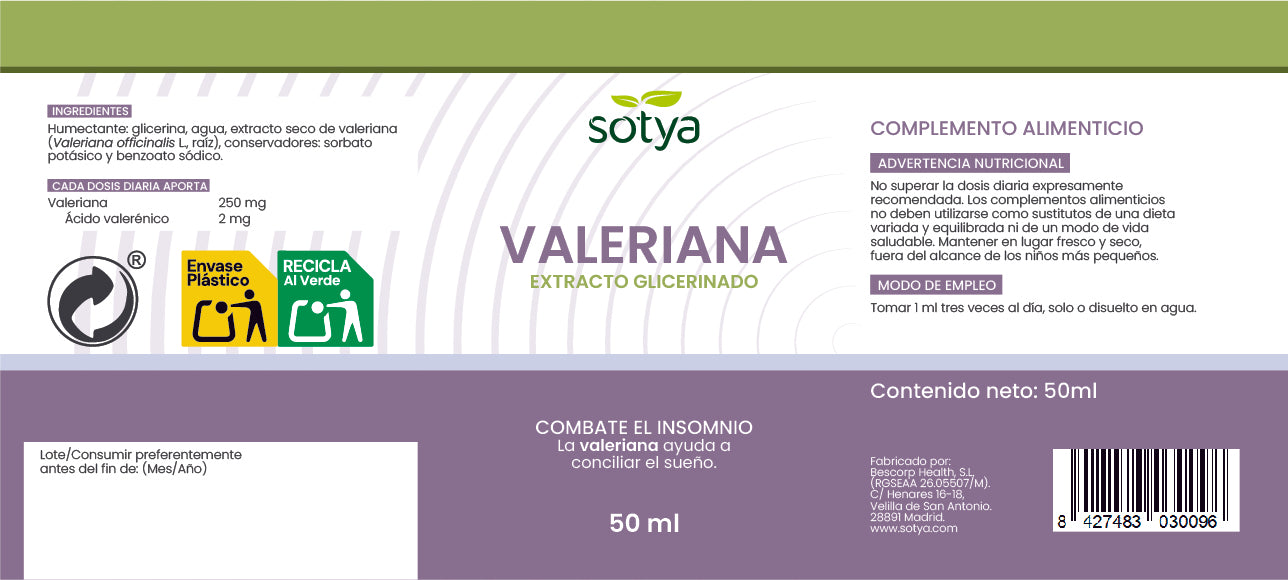 Valeriana extracto glicerinado, 50ml