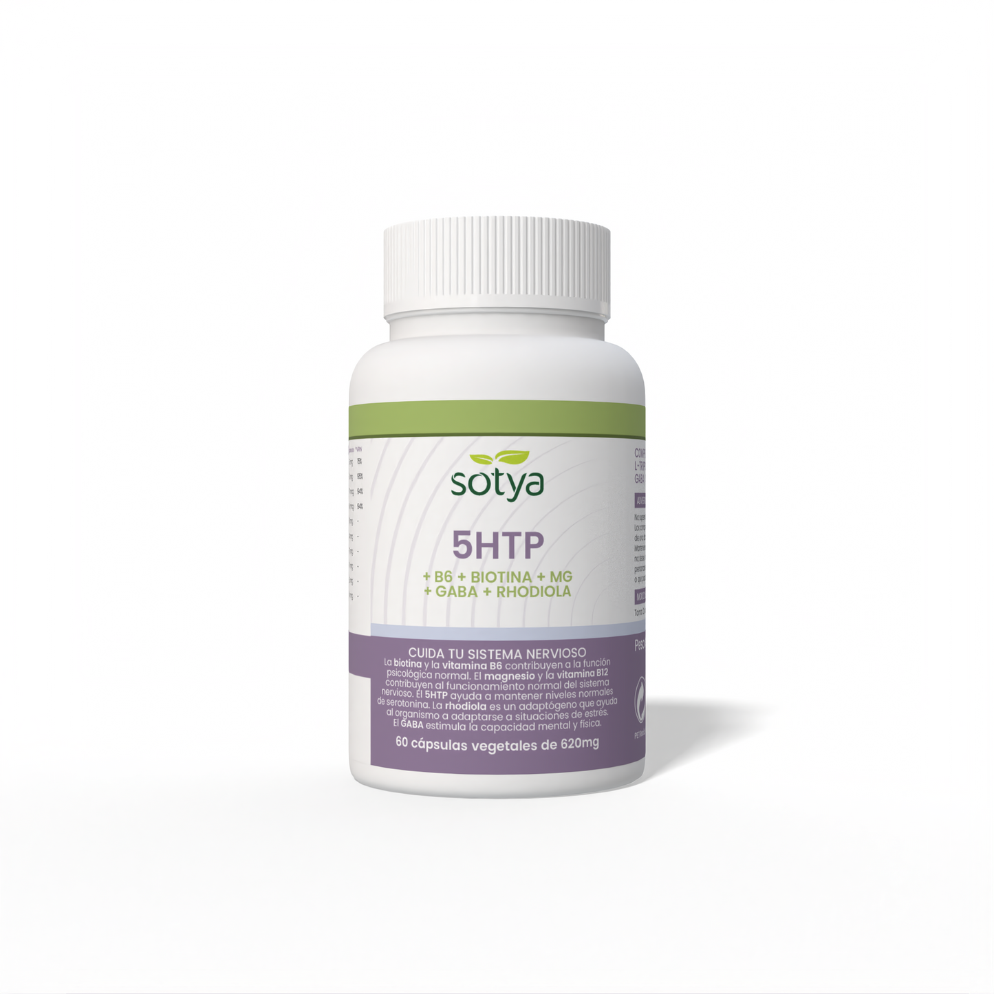 5HTP + B6 + Biotina + Mg + Gaba + Rhodiola 60 cápsulas vegetales de 620mg