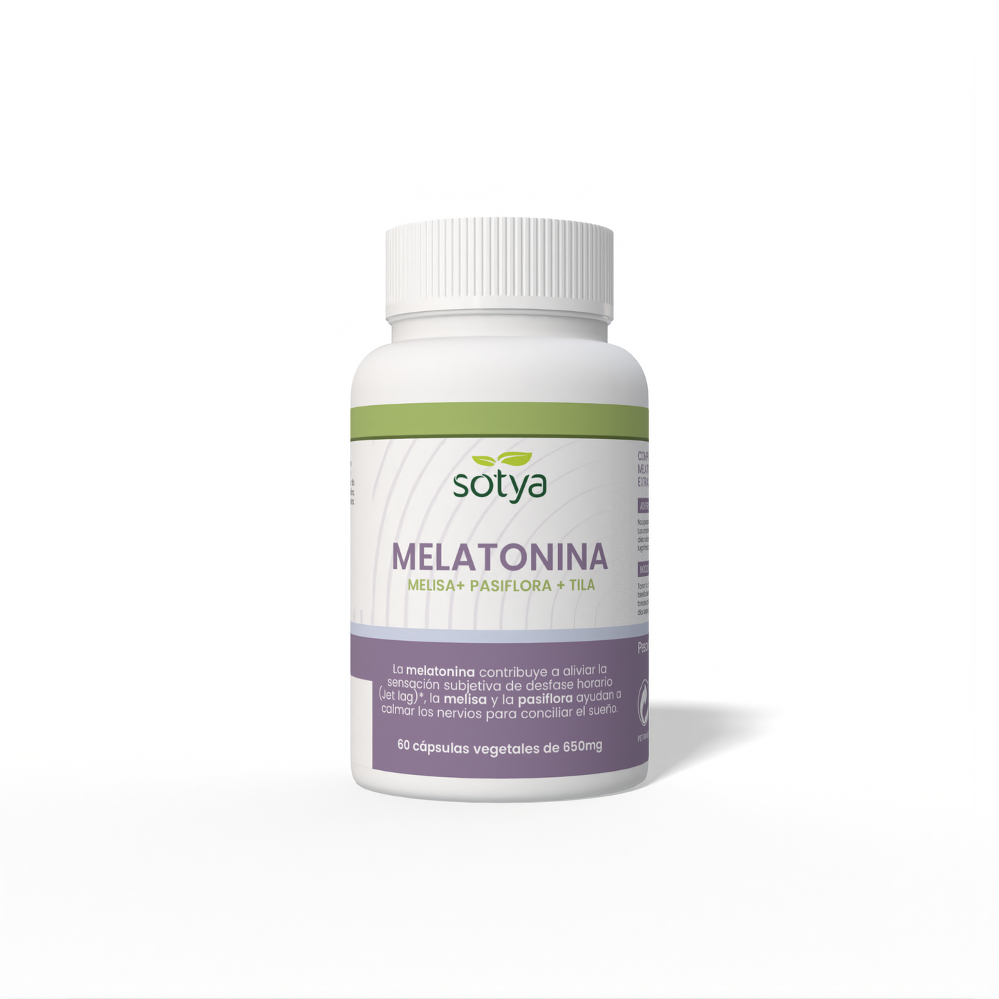Melatonina Melissa + Pasiflora + Tila 60 cápsulas vegetales de 650mg