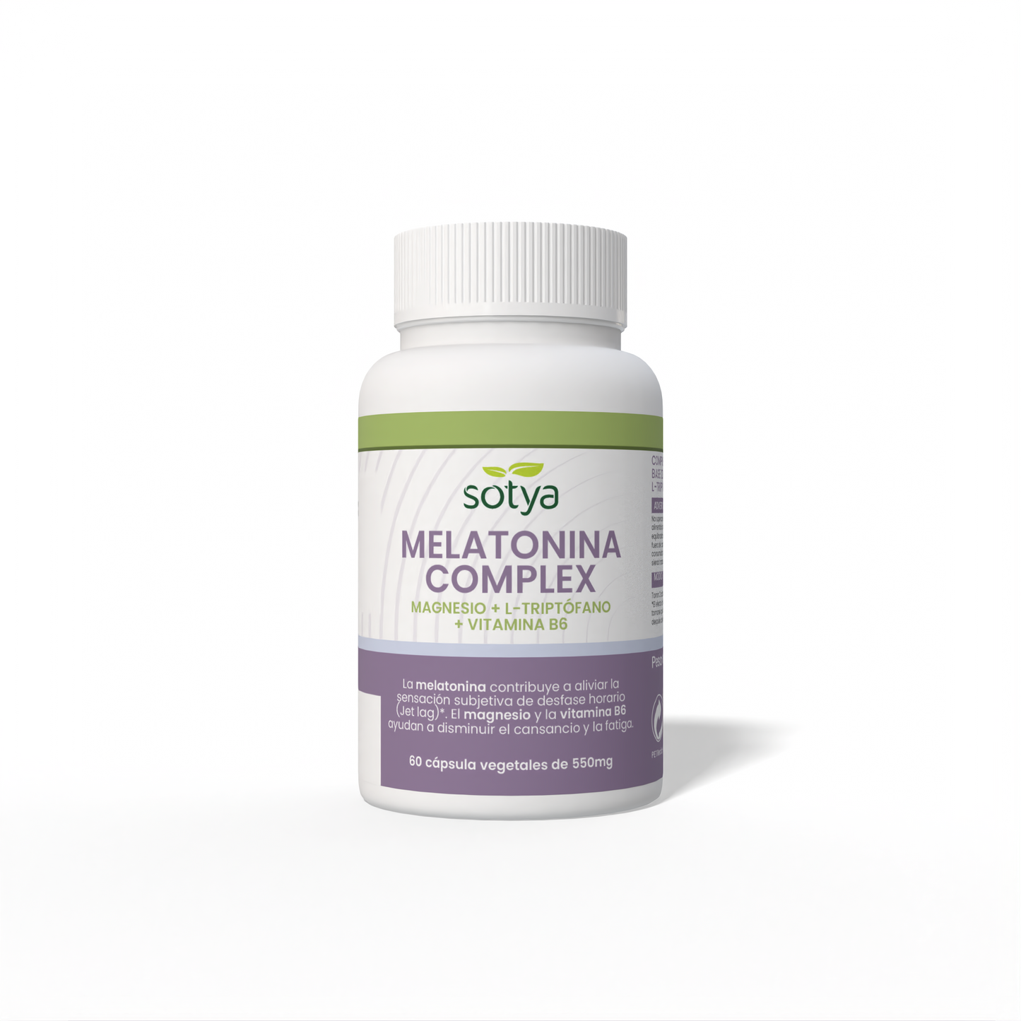 Melatonina Complex Magnesio + L-Triptófano + Vitamina B6 60 cápsulas vegetales de 550mg