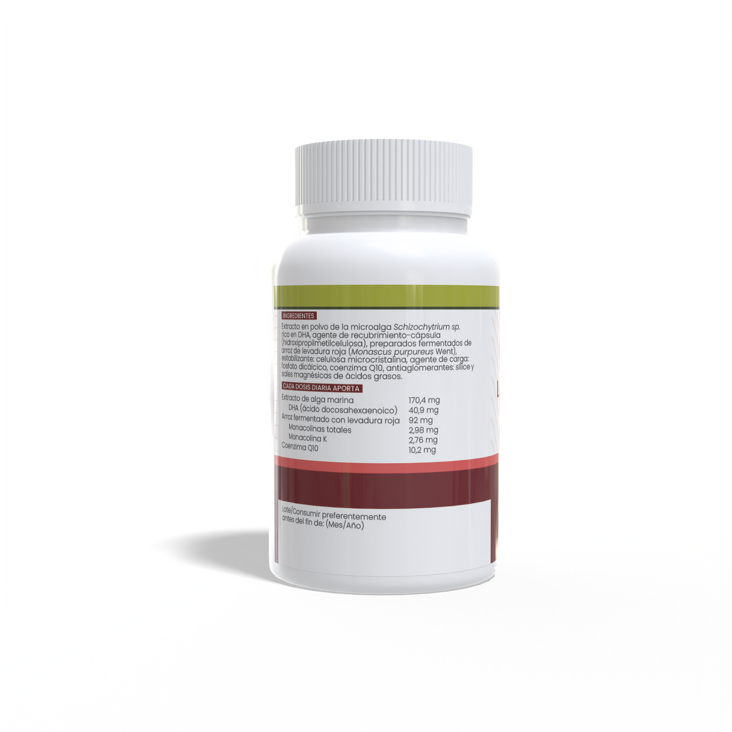 Red Yeast Rice + Q10 + DHA 60 vegetable capsules of 550mg
