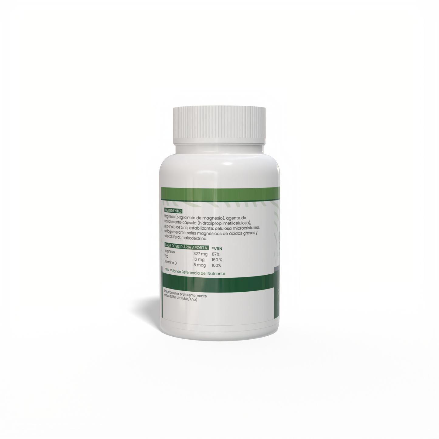 Bisglicinato de Magnesio Enriquecido con zinc y vitamina D 100 cápsulas vegetales de 750mg