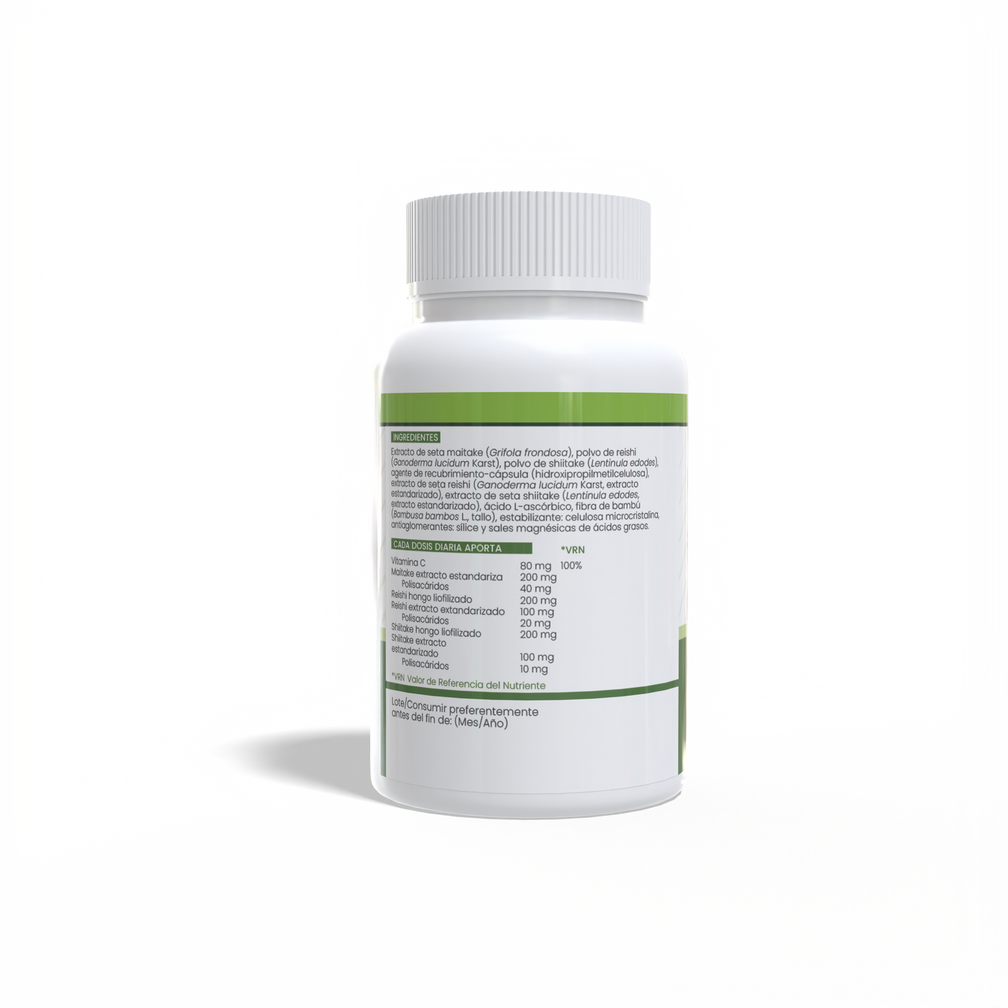 Reishi+Shiitake+Maitake+Vitamin C 60 vegetable capsules of 560mg