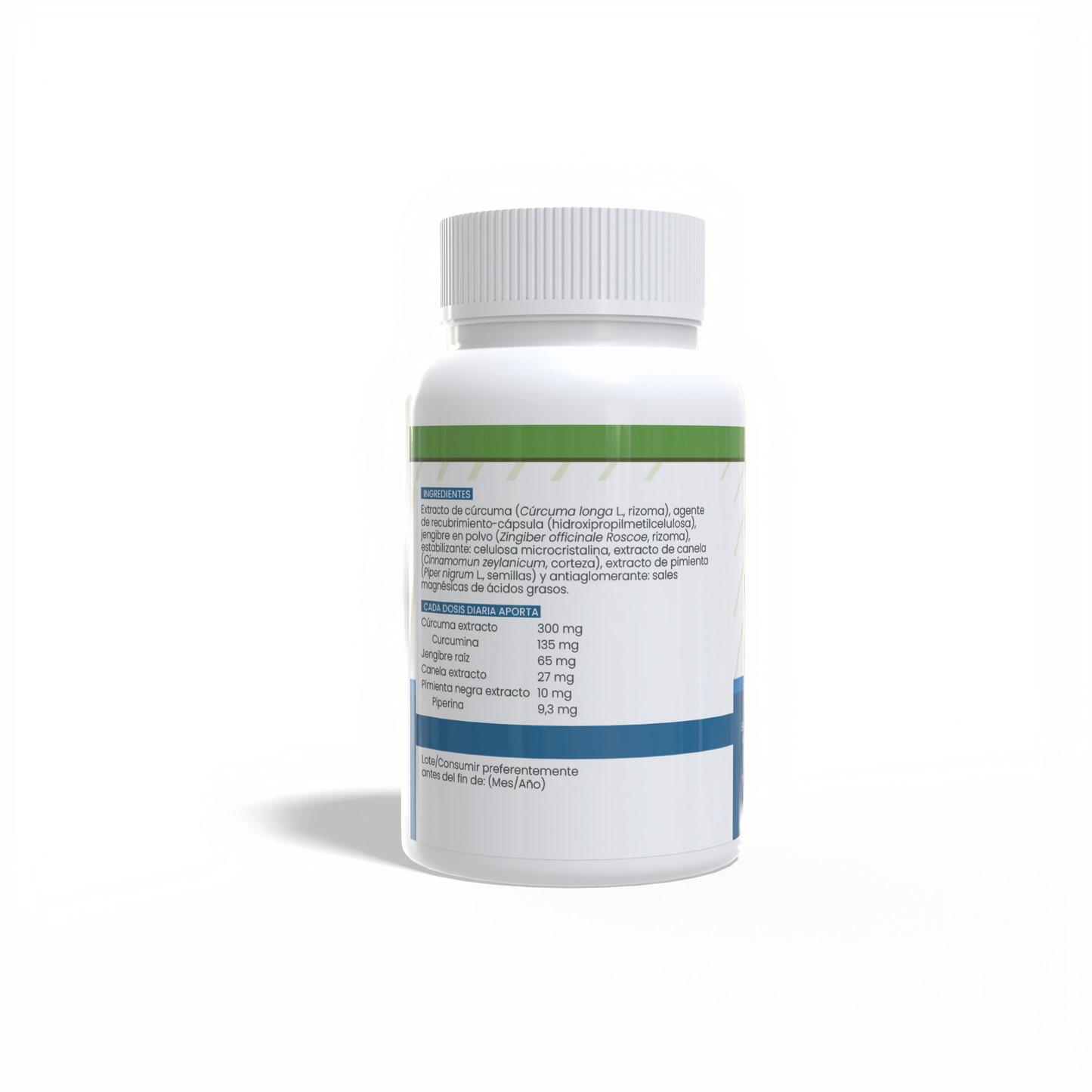 CURCUMIN+ con Jengibre, Canela y Pimienta 60 cápsulas vegetales de 550mg
