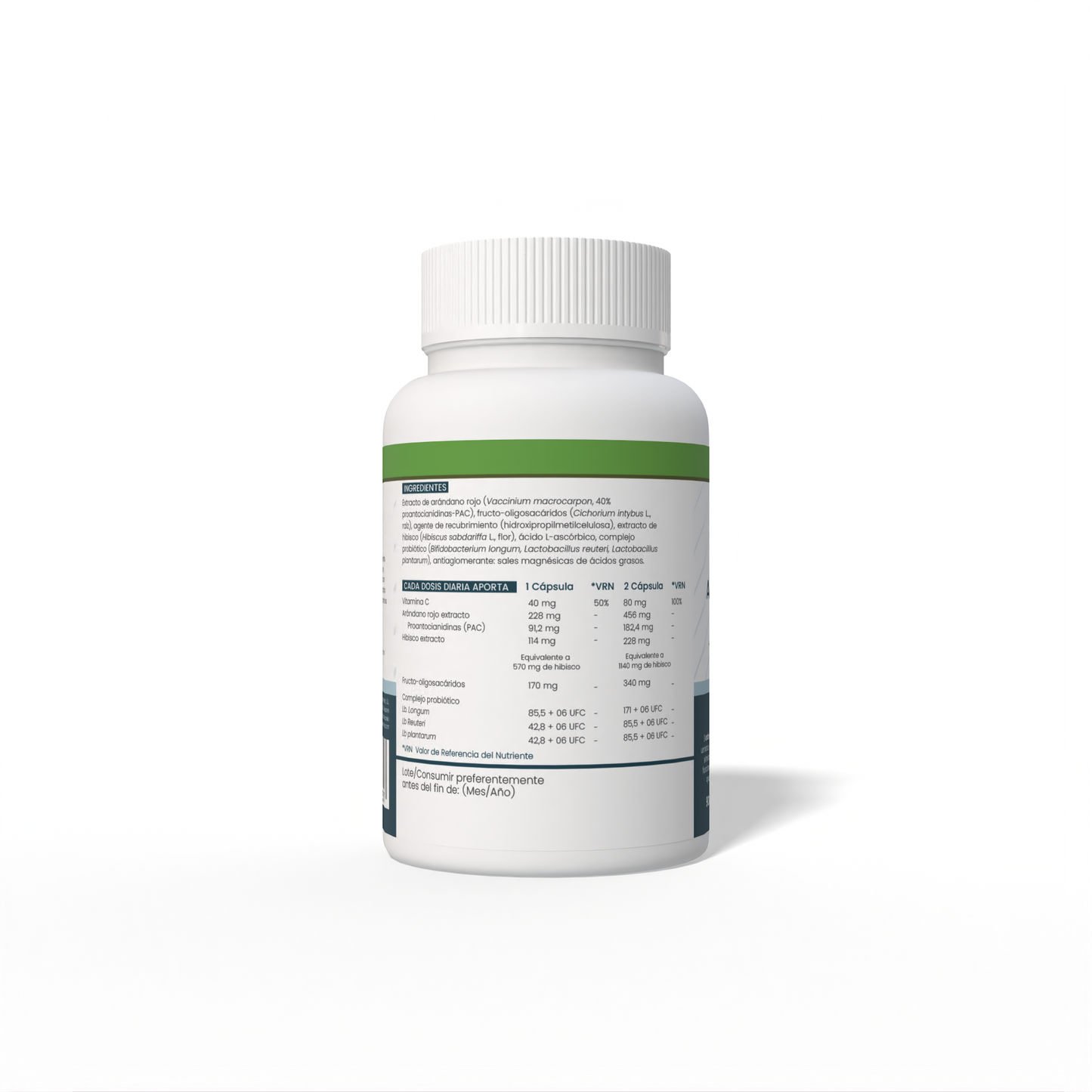 Arándano Rojo + Hibisco + Probióticos 90 cápsulas vegetales de 690mg