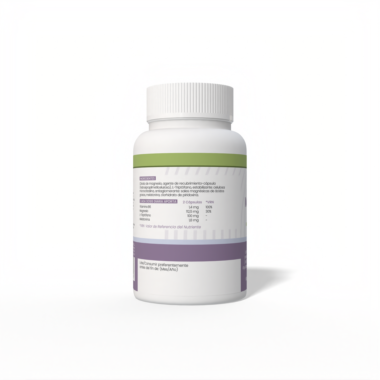 Melatonina Complex Magnesio + L-Triptófano + Vitamina B6 60 cápsulas vegetales de 550mg
