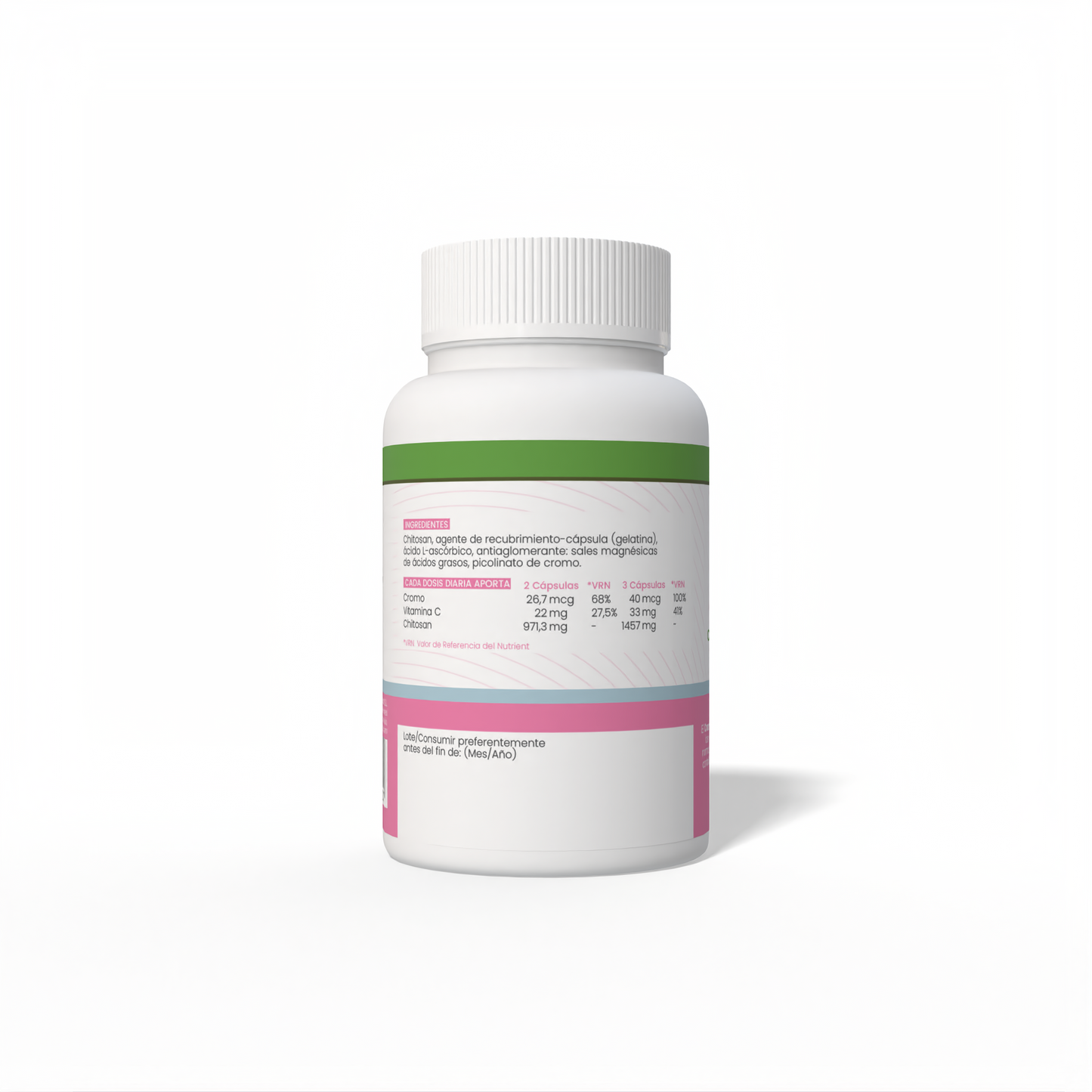 Chitosan con cromo y vitamina C 100 cápsulas de 600mg