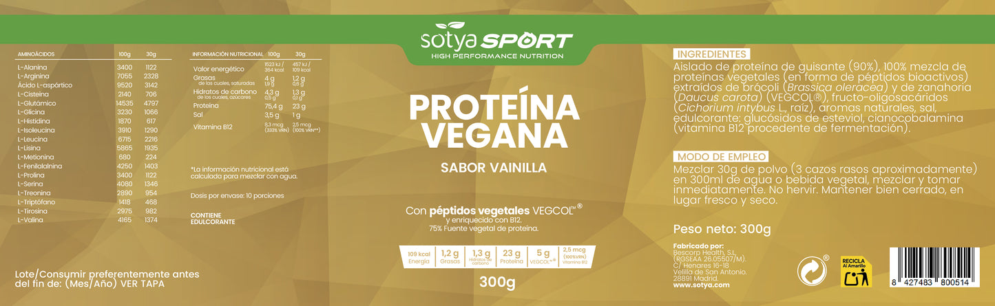 Proteína Vegana – Sabor Vainilla