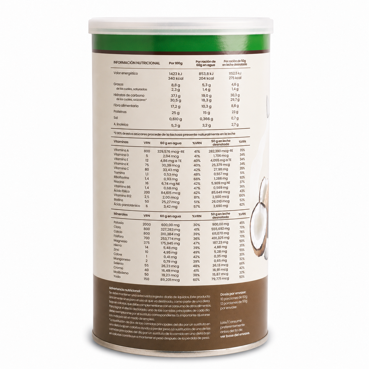 Batido sustitutivo Coco, 600g
