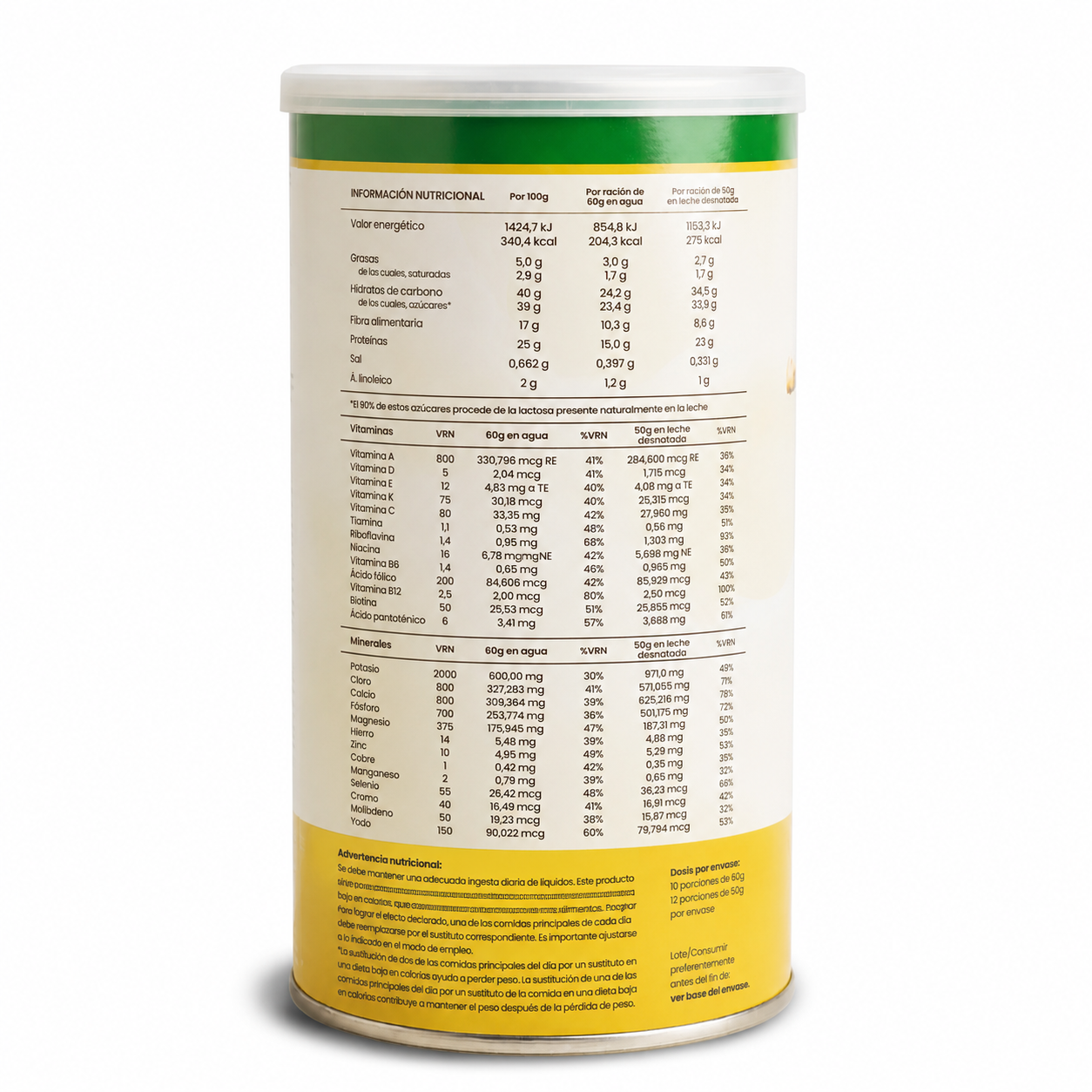 Batido sustitutivo Yogur con Piña, 600g