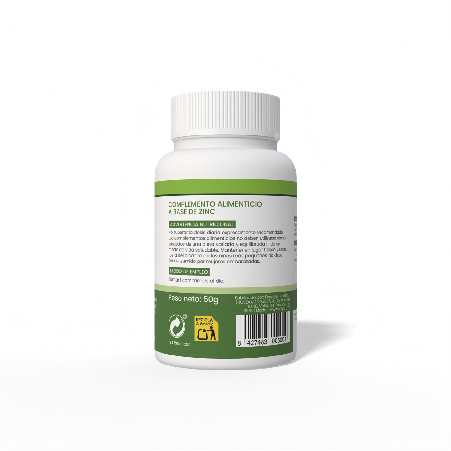 Zinc 100 comprimidos de 500mg