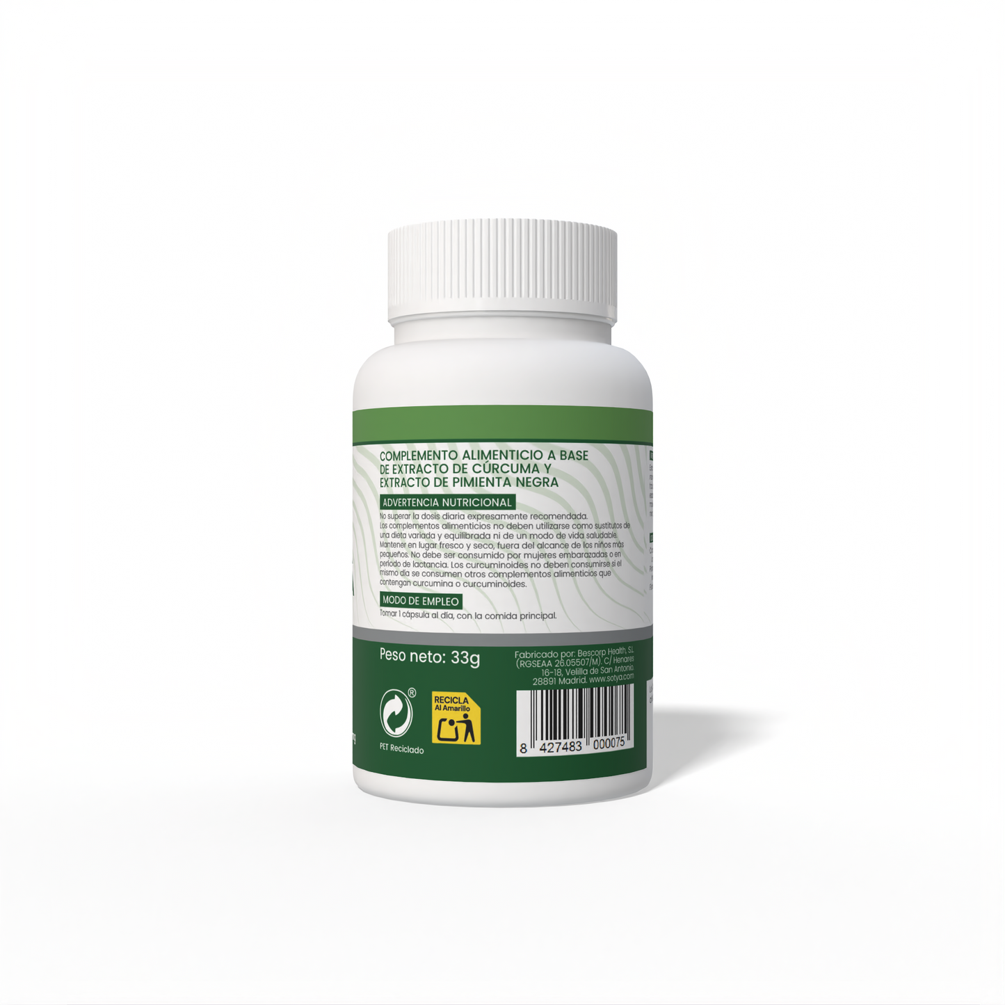 Curcuma + Pimienta 550mg 60 cápsulas vegetales