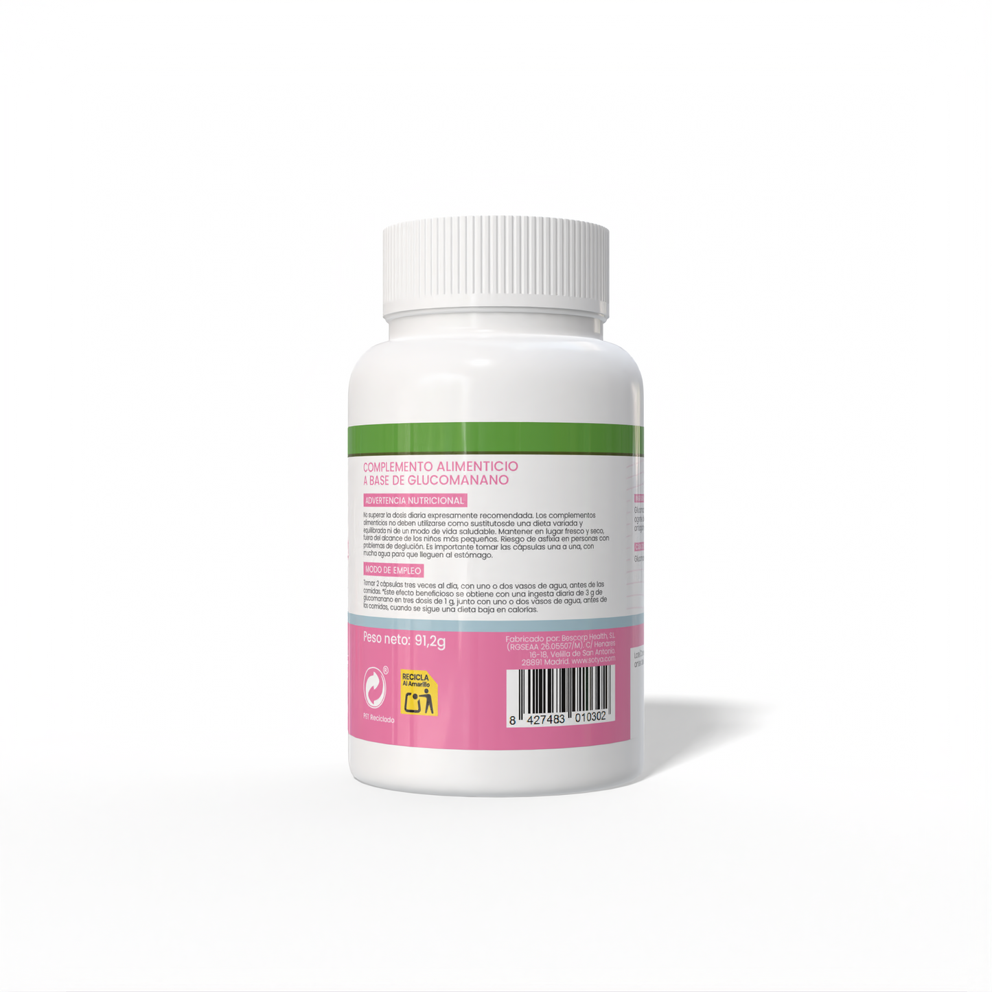Glucomanano - Konjac 120 cápsulas vegetales de 760mg