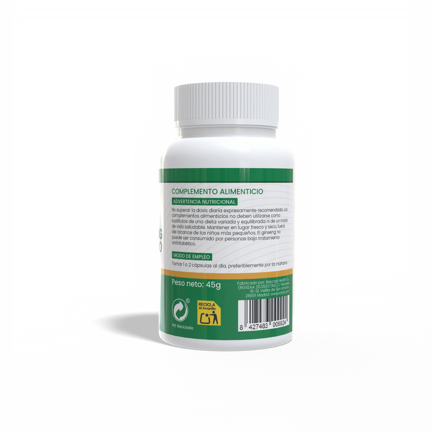 Korean Red Panax Ginseng 90 Vegetable Capsules 500mg