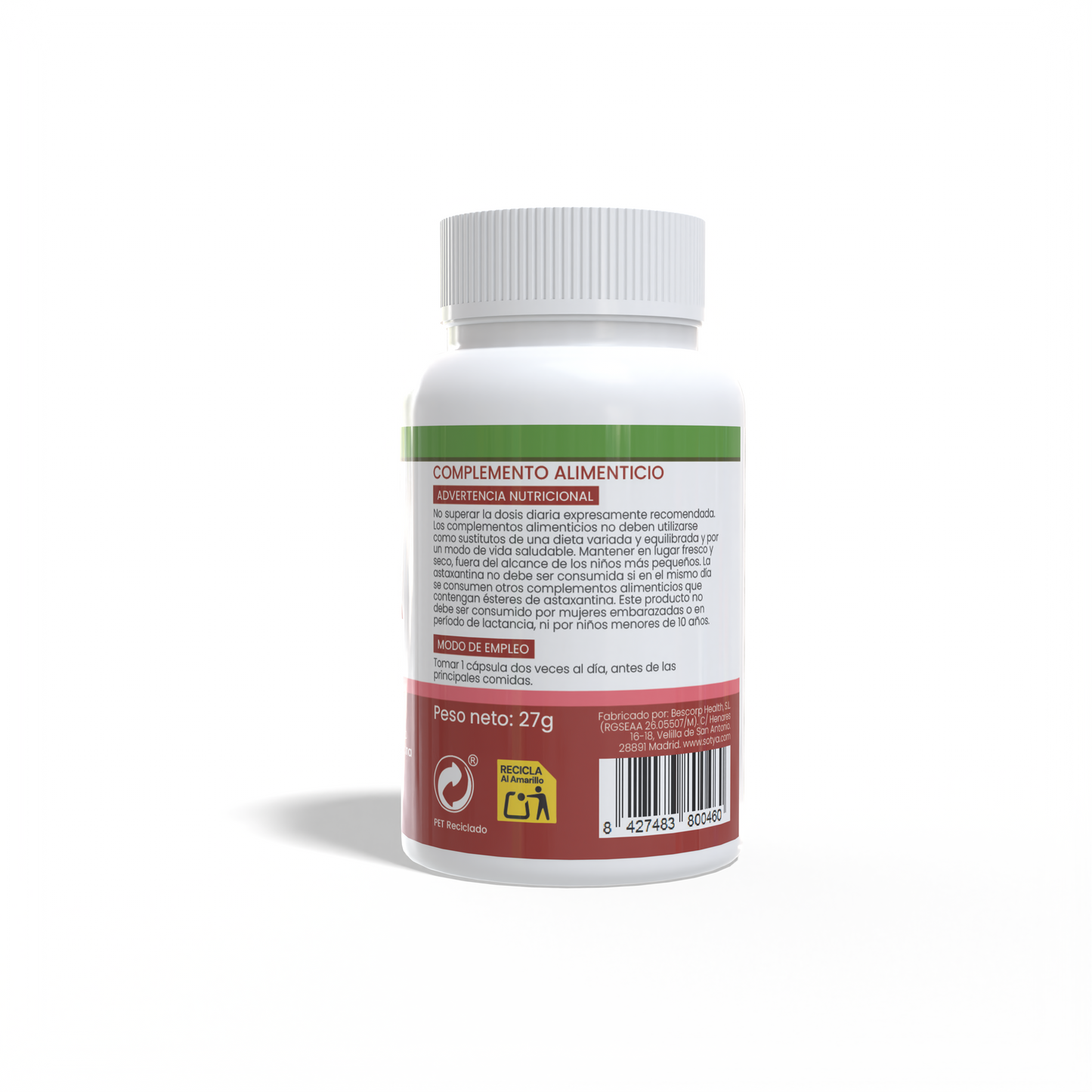 Astaxantina 60 cápsulas vegetales de 450mg
