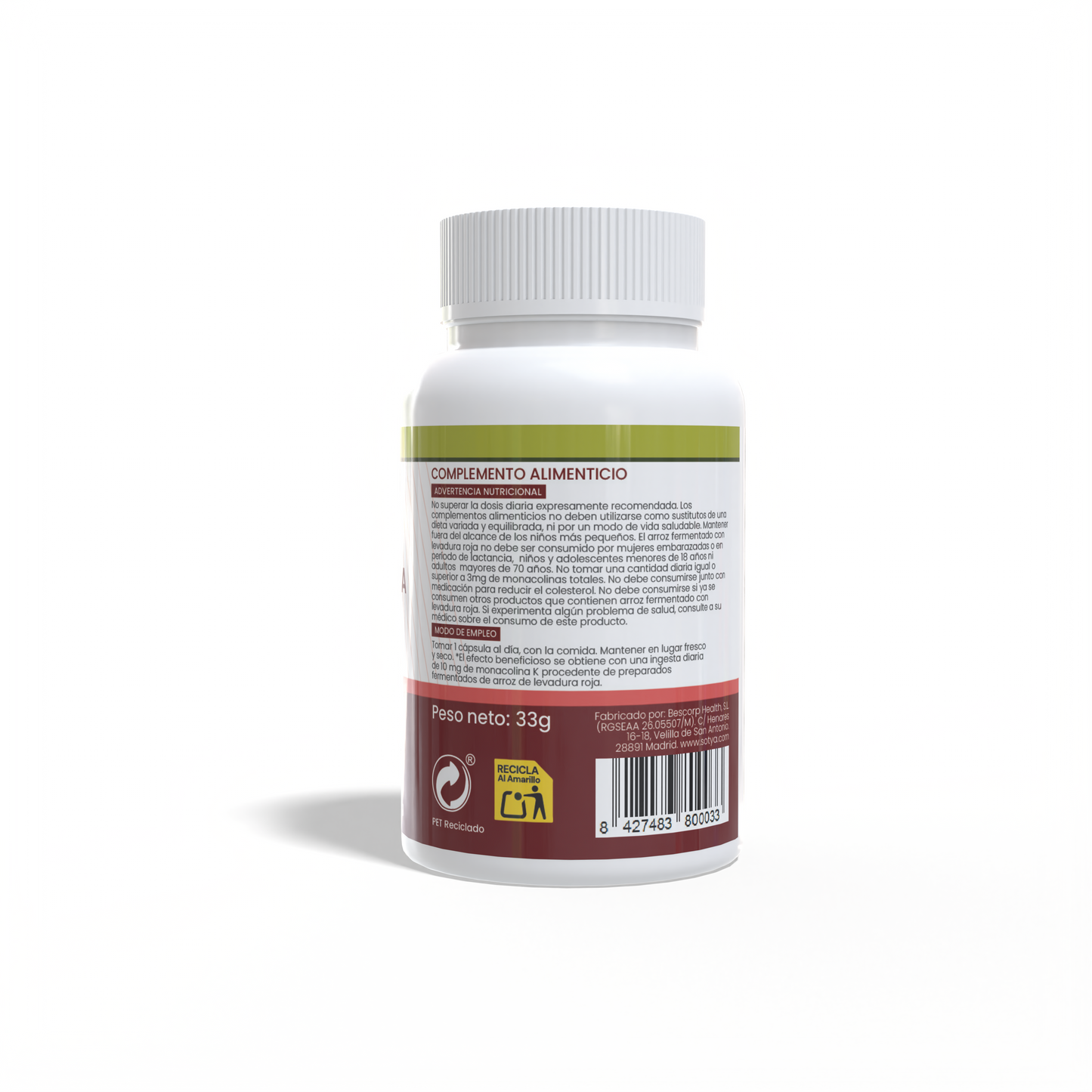 Red Yeast Rice + Q10 + DHA 60 vegetable capsules of 550mg