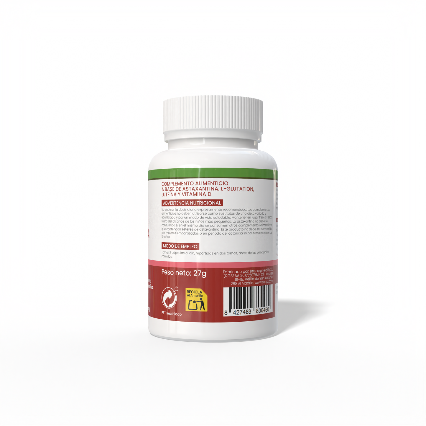 Astaxantina 60 cápsulas vegetales de 450mg