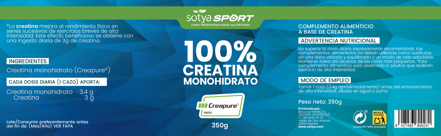 100% CREATINA MONOHIDRATO CREAPURE® 350g